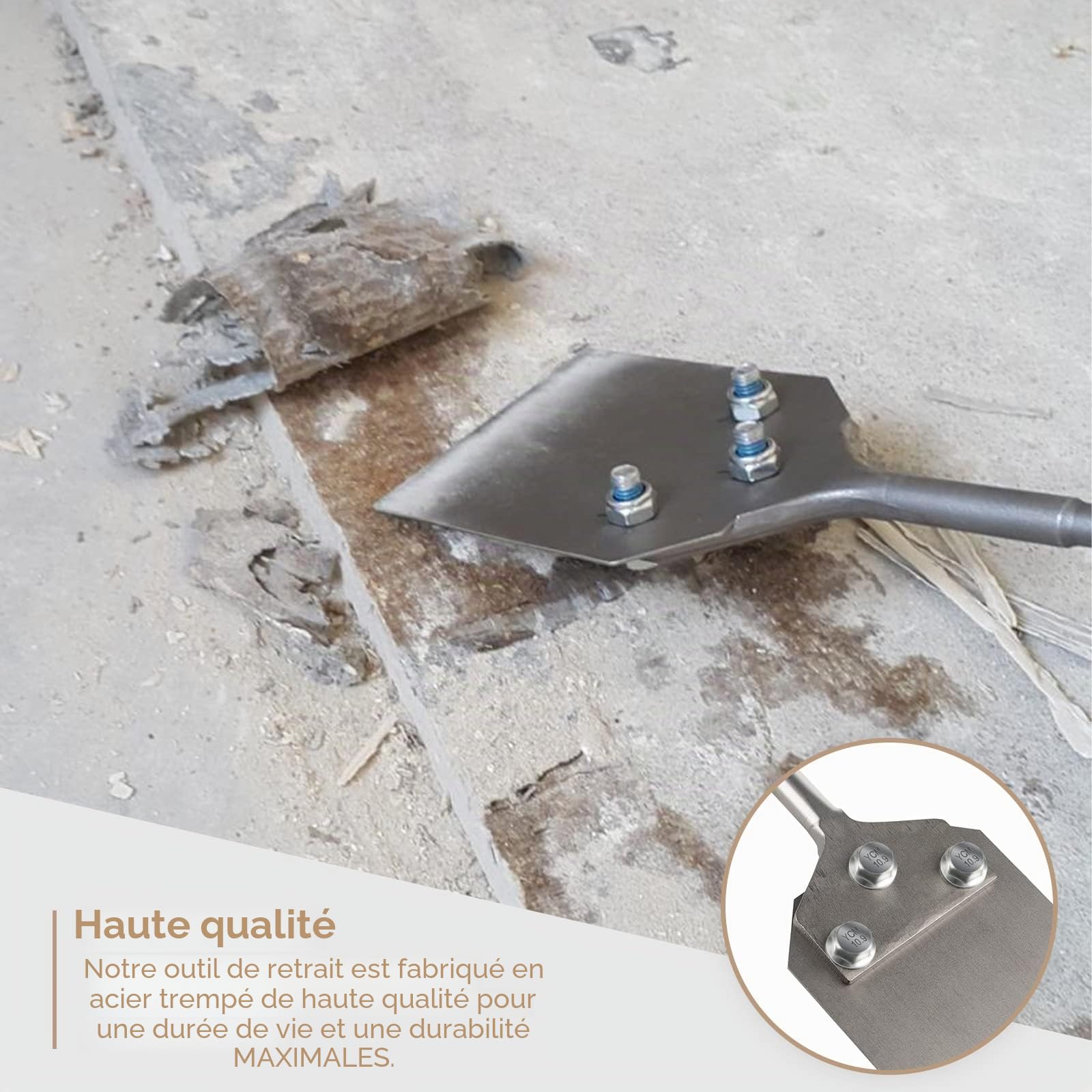 CPROSP SDS plus Burin à Spatule 250 x 100mm avec Kit de Remplacement, pour Enlever des Revêtements de Sol et des Revêtements en Combinaison avec des Appareils de Démolition