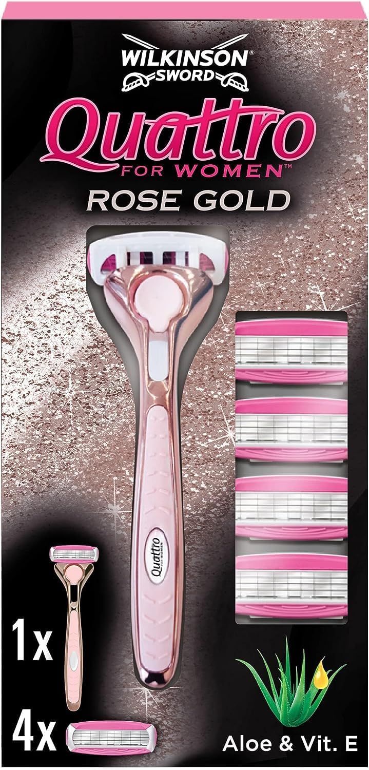 Wilkinson Quattro 7001143Z Razor With Interchangeable Tips, 1 + 4 Blades, Multicolor