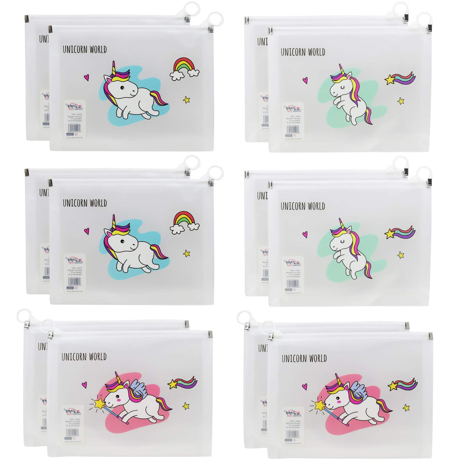 Asera Multipurpose Unicorn Design Stationery Zipper Transparent Big Size Pouch/Folder/Case for Kids (A4 - Set of 12) (B08SC1MFH9) Amazon Price History, Amazon Price Tracker