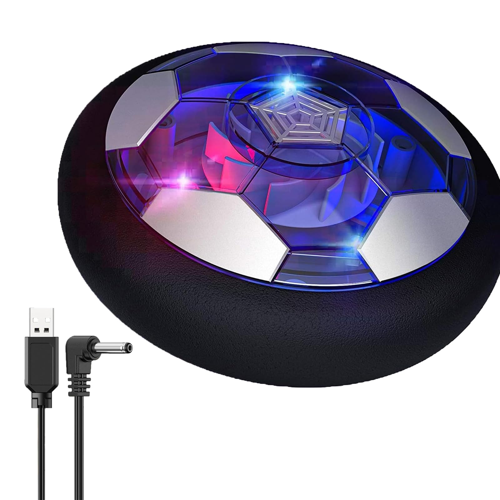 NIWWIN Balón Fútbol Flotant,Air Power Football - Imite el Partido de fútbol, Viene con luz LED, Juguete de fútbol Recargable.Regalos navideños de niños y niñas 3 4 5 6 7 8-12 años