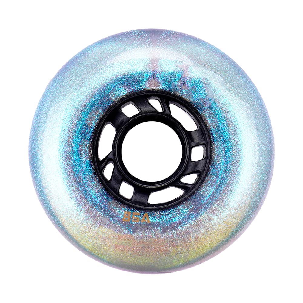 Genérico Ruedas para Patines en Línea Interior Exterior Ruedas de Repuesto para Patines en Línea de 72 mm/ 76 mm/ 80 mm para Patinaje en Exteriores/Interiores Paquete de 8 Sin Rodamientos