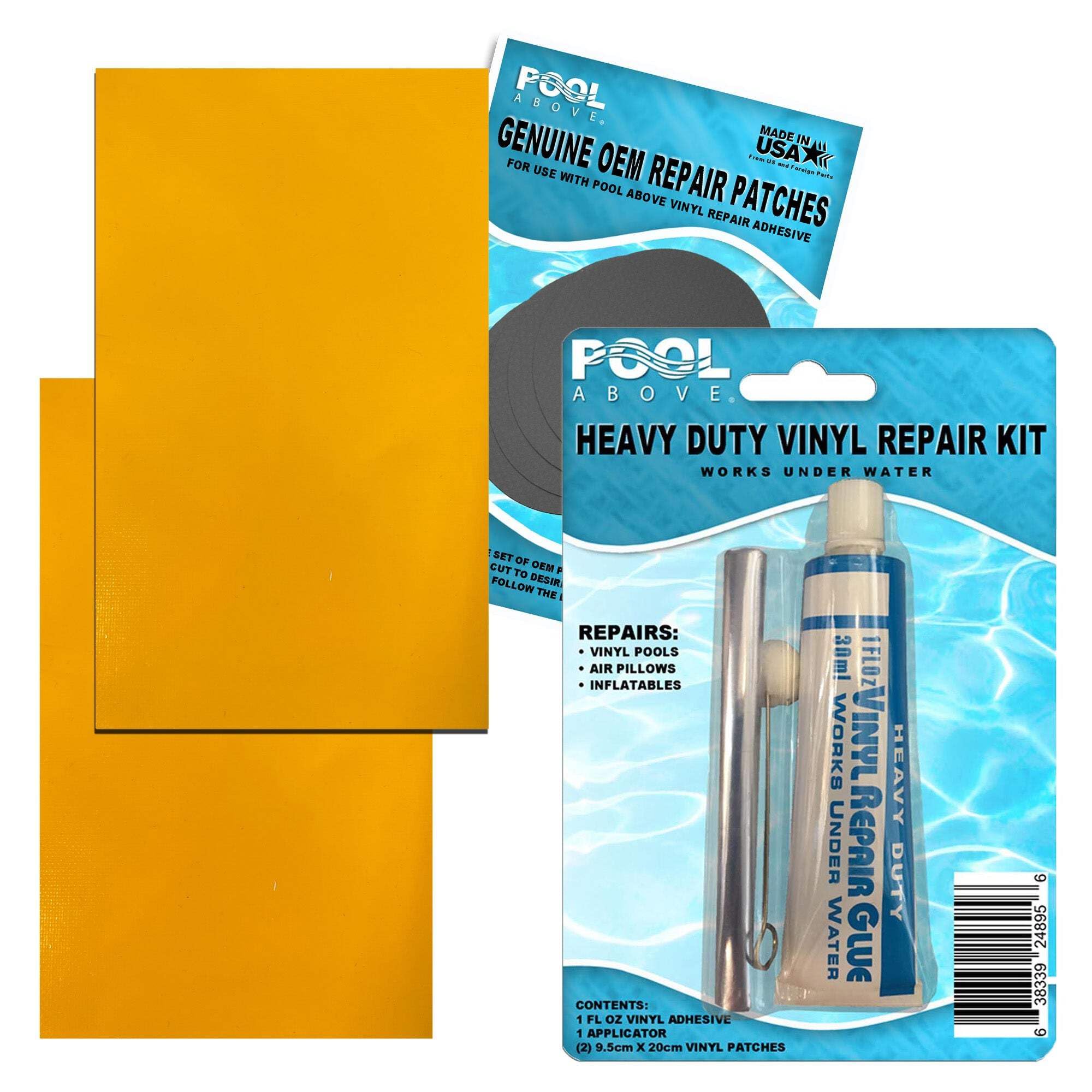 Pool Above Repair Kit for Kayak, Inflatables | Vinyl Glue | Gray Blue Multi 5.5