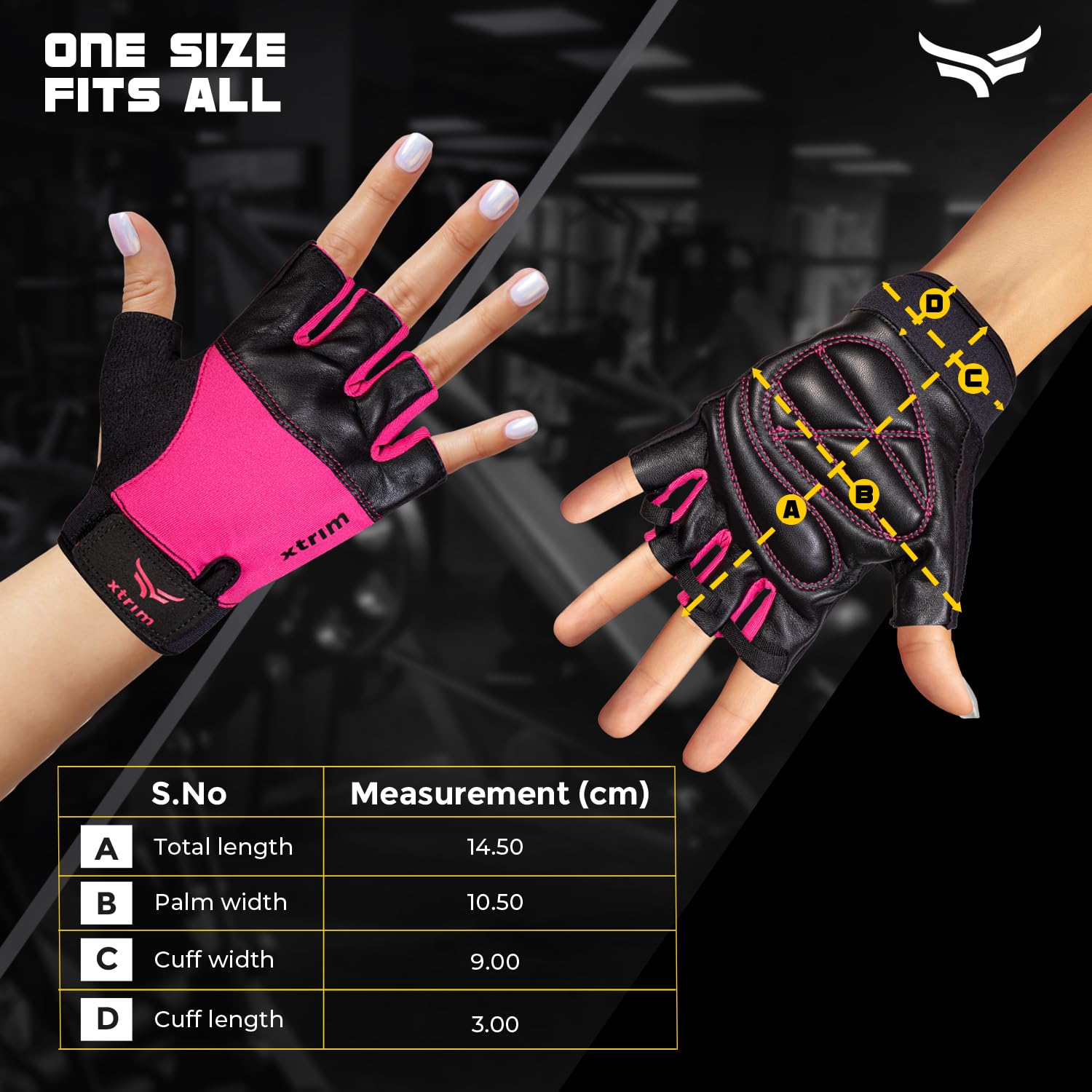XTRIM Starlet Gym Gloves for Women with Wrist Support, Pullers, Quick and Easy Workout for Women, Weightlifting Gloves for Gym Workout and Training Exercise (Pink) - Image 4 thumbnail