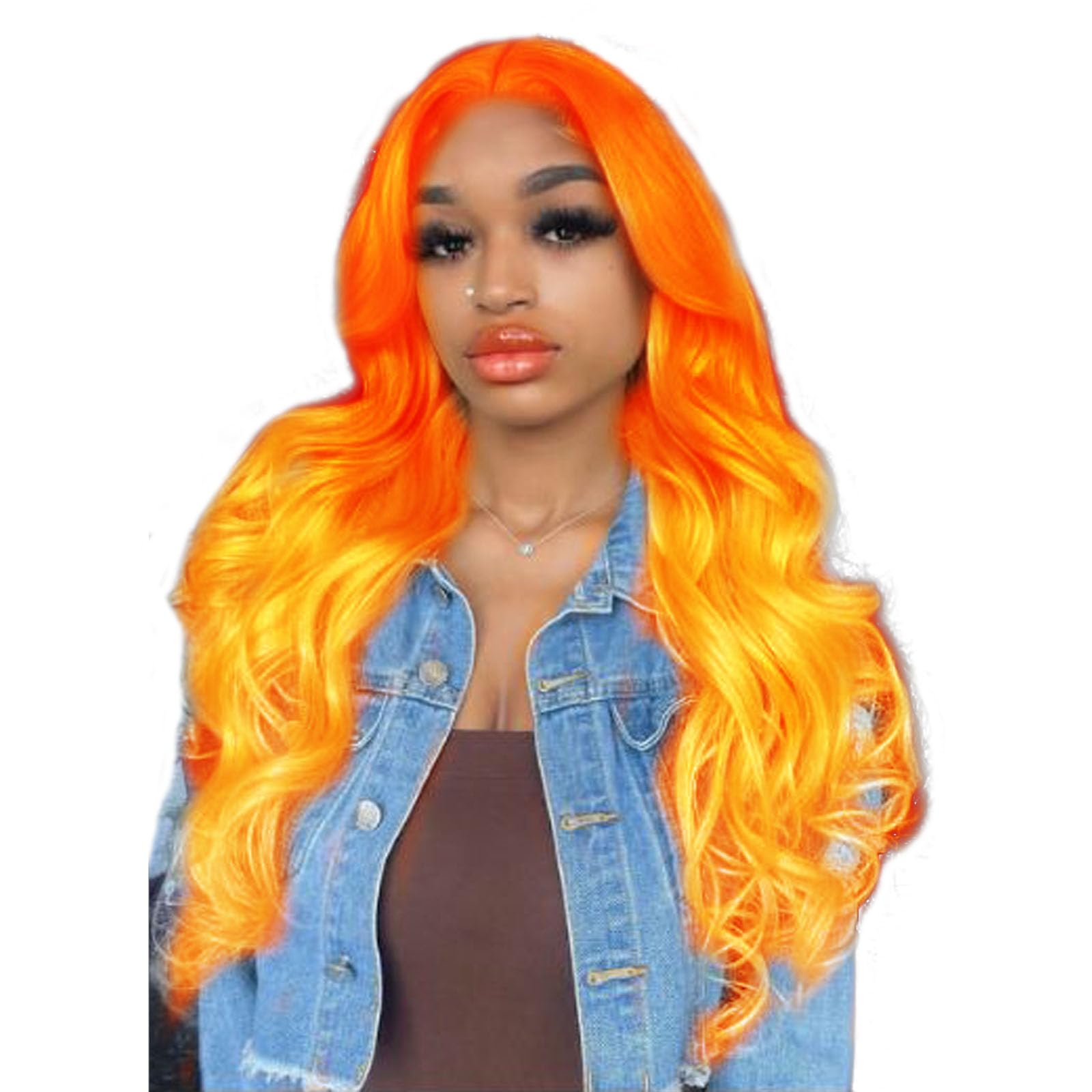 Amazon.com : Orange Wigs for Women Handmade Lace Front Wig 
