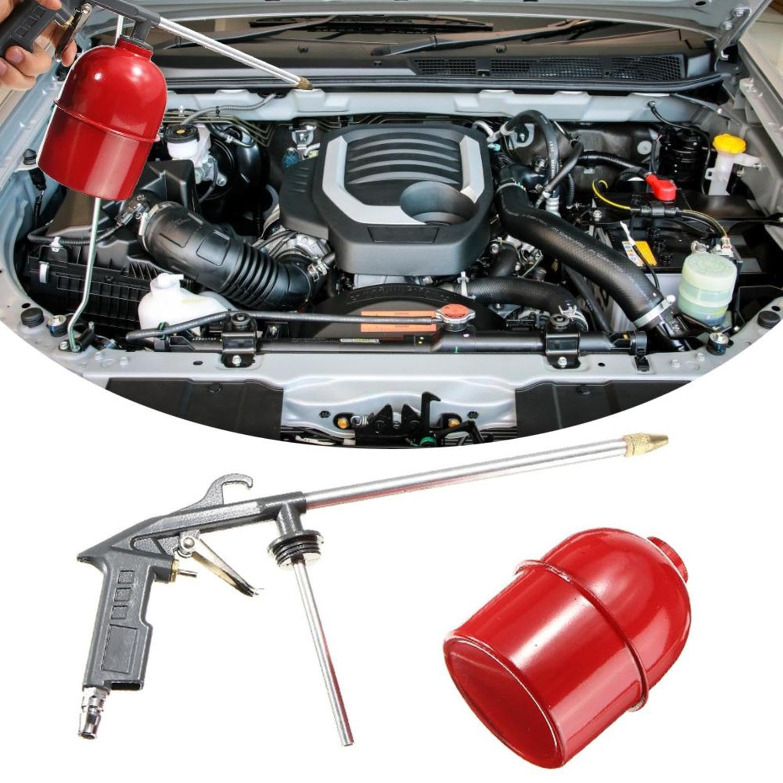 Aerosol de limpieza del motor Herramienta solvente de lavado de autos con | El sifón del desengrasante del rociador de aire equipa la de la limpieza del motor para el espray de polvo que de