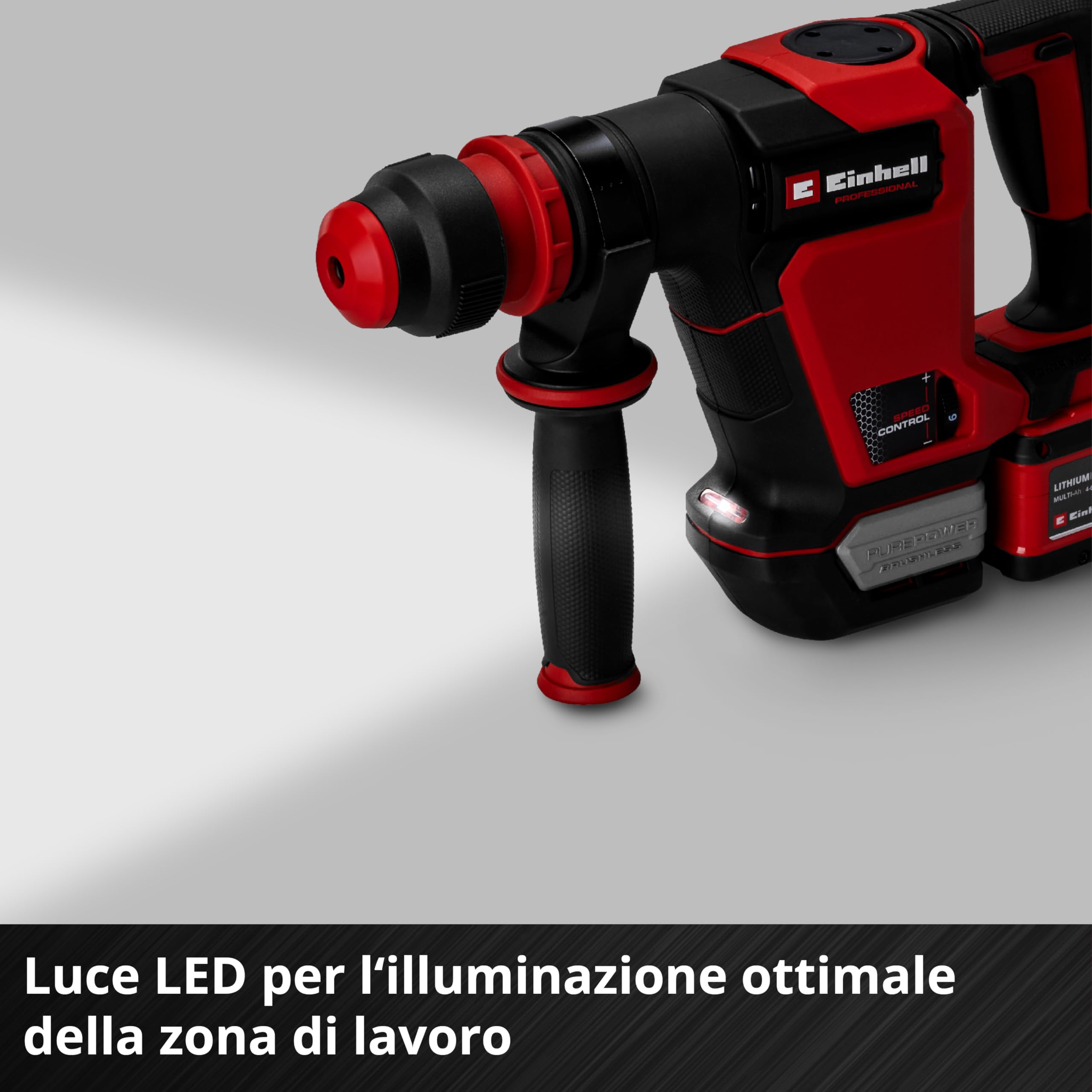Einhell Professional Martello demolitore TP-DH 18/4 Li BL-Solo Power X-Change (18 V, brushless, 4,0 J, SDS-plus, blocco in funzione, incl. scalpello a punta e piatto + valigetta, batteria esclusa)