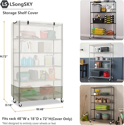 Miniatura 2 de Funda impermeable para estantes de alambre, resistente al agua, mantiene el garaje, el armario, la cocina, el patio ordenado, se adapta a estantes