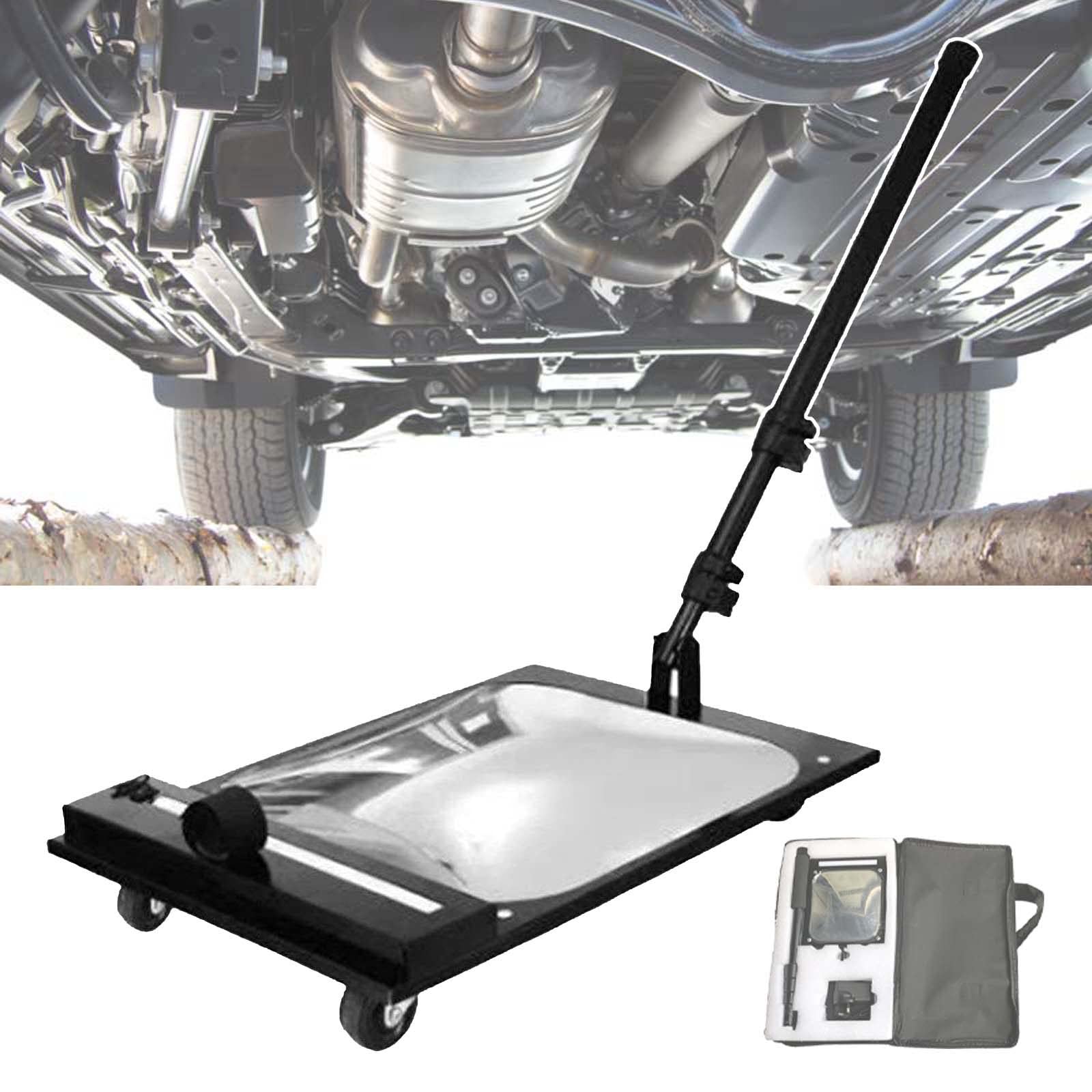 YNIYUJKL Under Vehicle Inspection Mirror, 36-120 Cm Four Height Adjustable, Visual Vehicle Equipment With Led Light Rechargeable, For Car Workshops, Mechanics, Inspectors