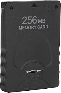 PS 2 Memory Card, Compatible with All Ps2 Models Light Game Memory Card Portable Game Memory Card 256MB Accessory for PS2 Game Data Console (Black)