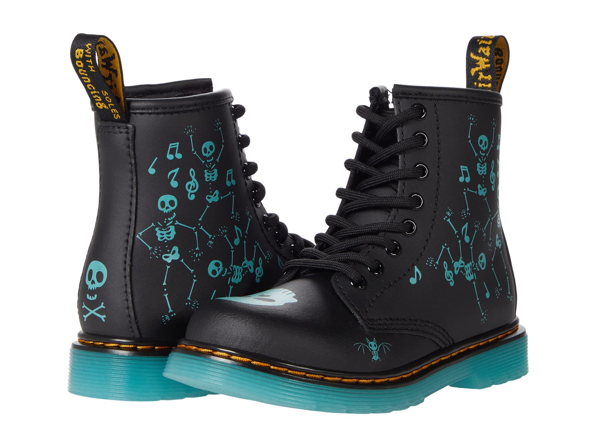 Dr. Martens 1460 (Little Kid/Big Kid) Black Skelly Print Hydro 3 UK (US 4 Big Kid) M