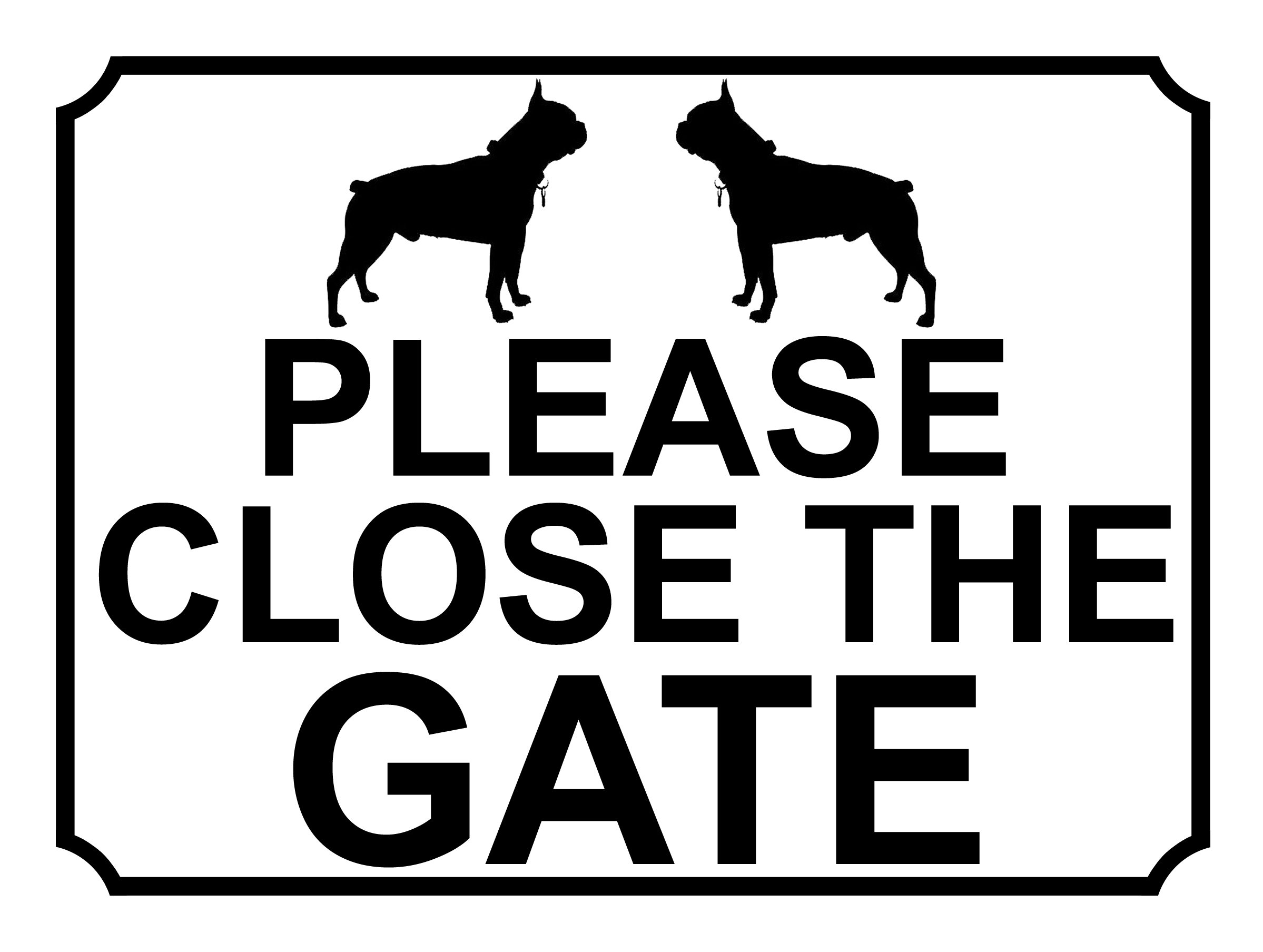 SHAWPRINT PLEASE CLOSE THE GATE DOG THEME METAL SIGN 200MM X 150MM (496H1)