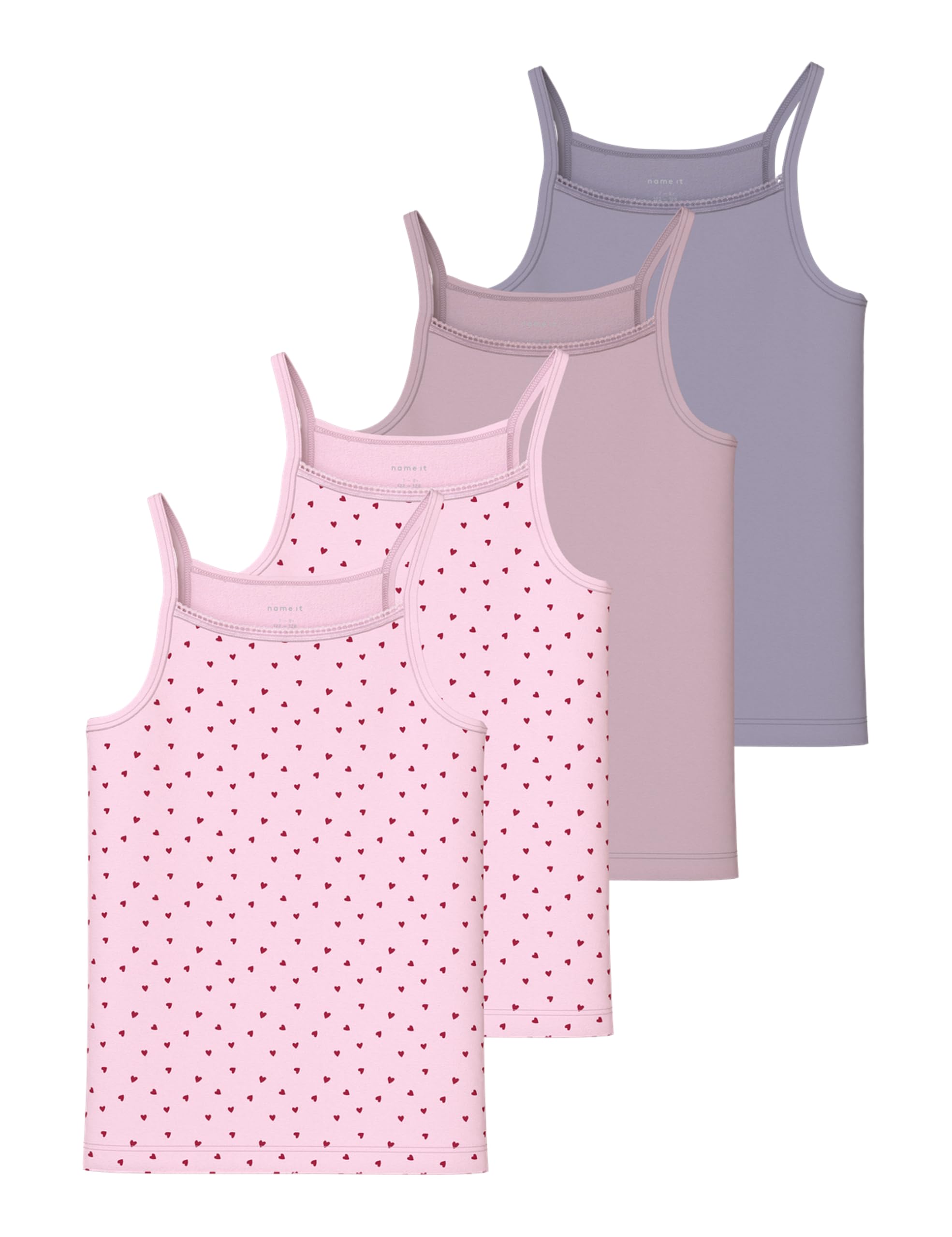 NAME IT Mädchen Nkfstrap Top 4p AOP Noos Nkfstrap Top 4P AOP Noos (4er Pack)