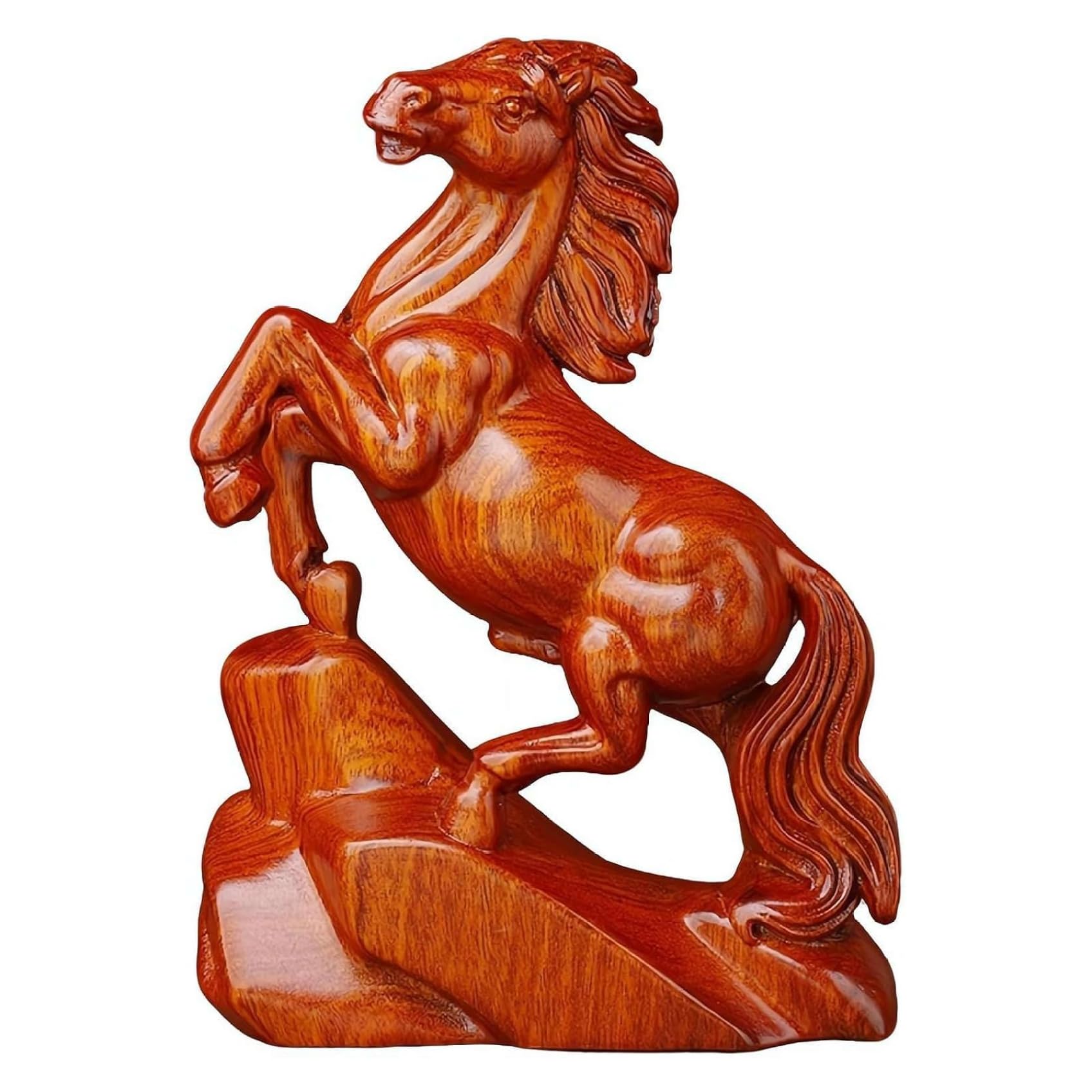 CAKEEYUM Horse Statue Wooden Horse Figurine for Home Office Desk Decorative Sculpture with Artistic Detail Meaningful for Housewarming & Business Statue, Figurine, Sculpture