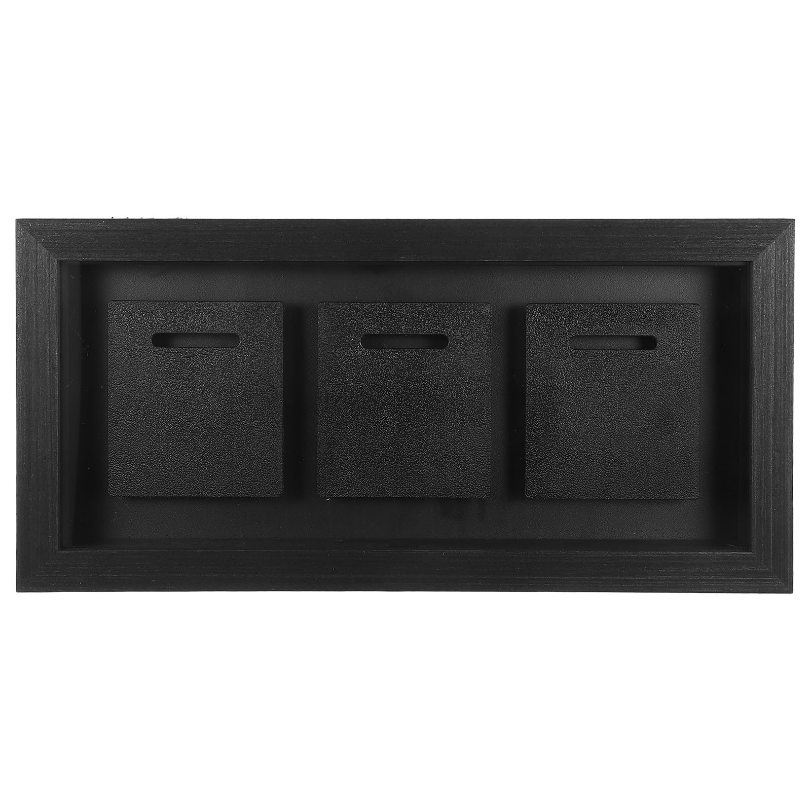 SUPVOX Soporte de Medallas de Madera Maciza Negro para 3 Medallas, Caja de Sombra Marco Tridimensional para Exhibición de Premios Deportivos y Almacenamiento, Adecuado para Maratones