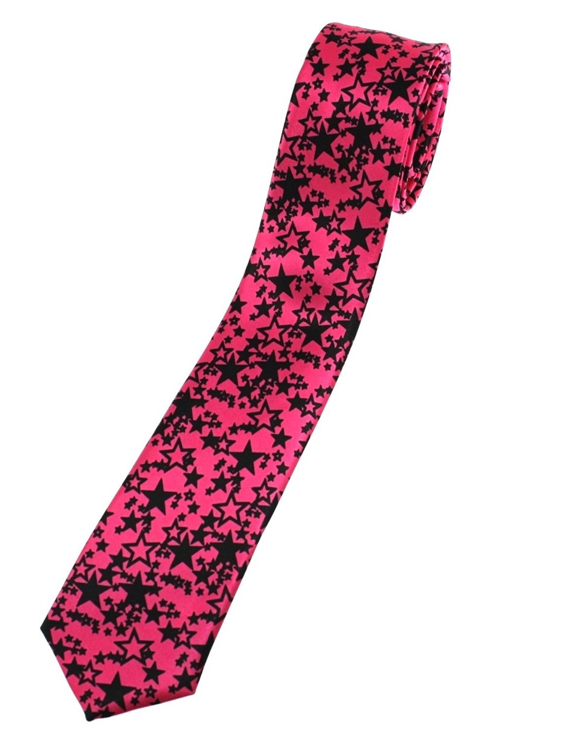 Zac's Alter Ego Black Stars on Neon Pink Tie