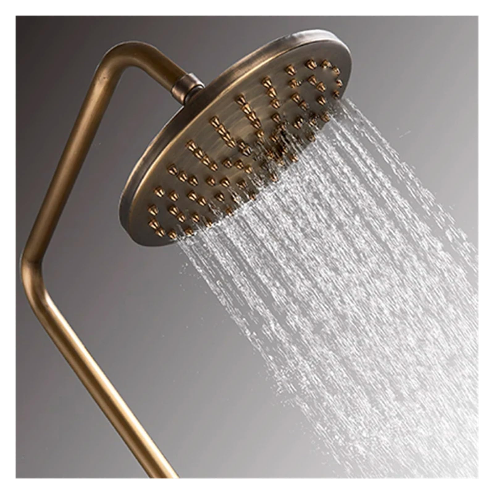 NGDFGR Bathroom Antique Brass Rainfall Shower Faucets Set 8'' Dual Handle Mixer Tap Shower Shelf Swivel Tub Spout Bath Shower Commodity,Shower,Type B