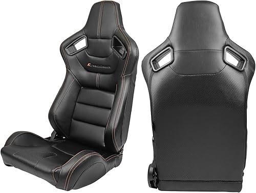 Miniatura 2 de FREEMOTOR802 Asientos universales de carreras, asientos deportivos reclinables con control deslizante de doble bloqueo ajustable, 1 pieza (lado del