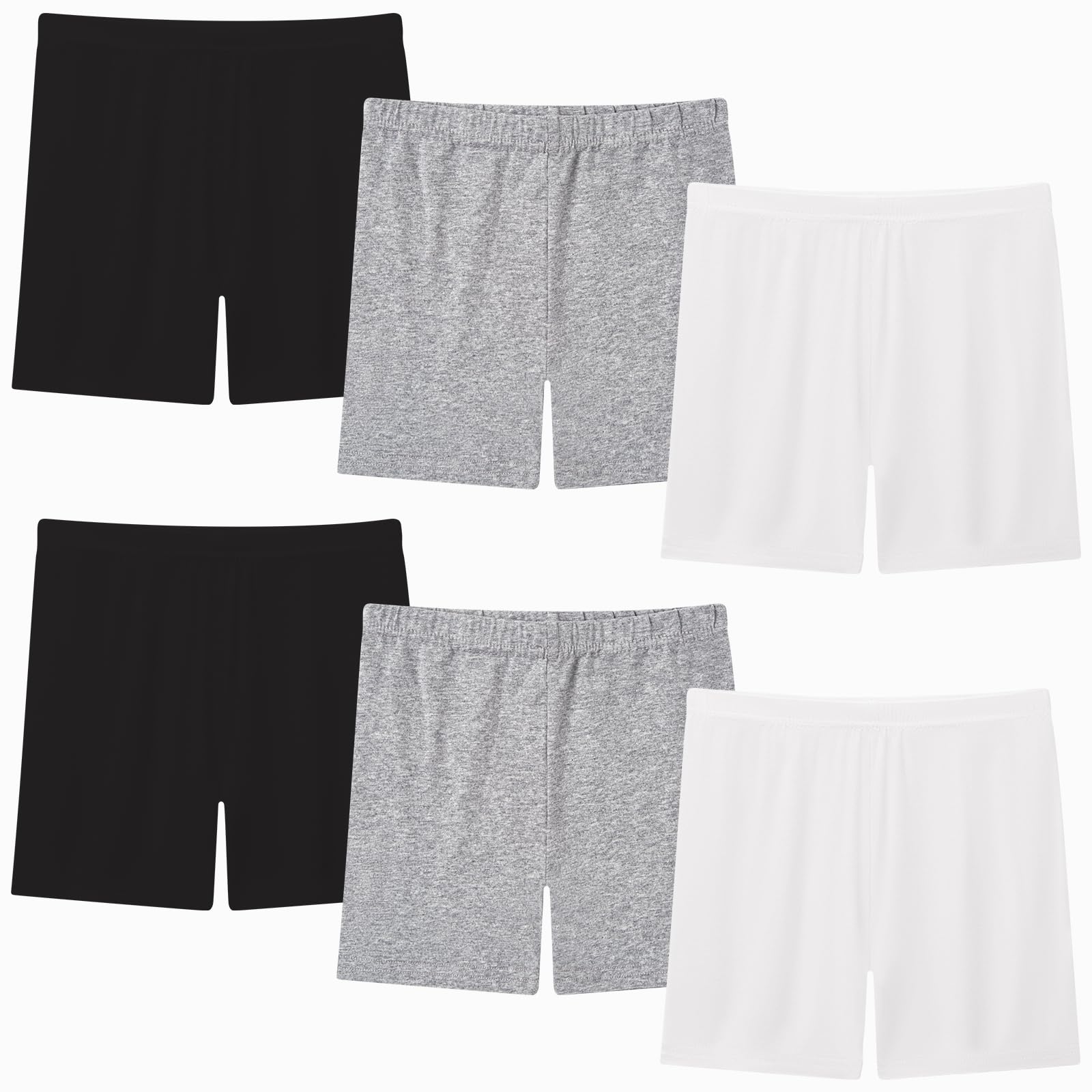 Lot de 6 shorts de cyclisme en coton pour fille 2-12 ans