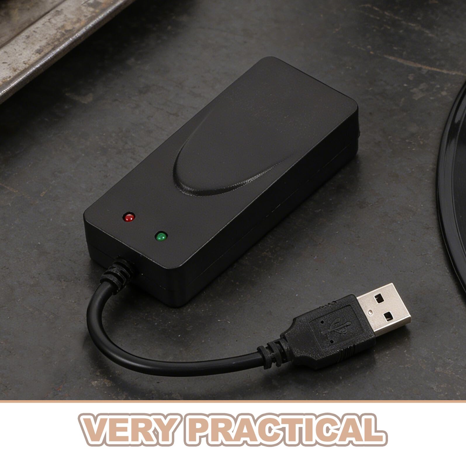 Uonlytech Modem Fax USB de Alta Velocidad Puertos USB Dobles, Material Abs Portátil para Entornos Empresariales y Oficina en Casa Color Negro