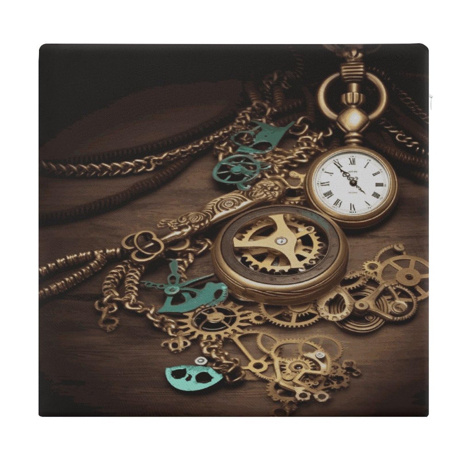 Zegarki steampunkowe, poduszki z pianki pamięciowej, dla dorosłych, miękkie, kwadratowe poduszki do jadalni, kuchni, biura, krzesła tarasowe