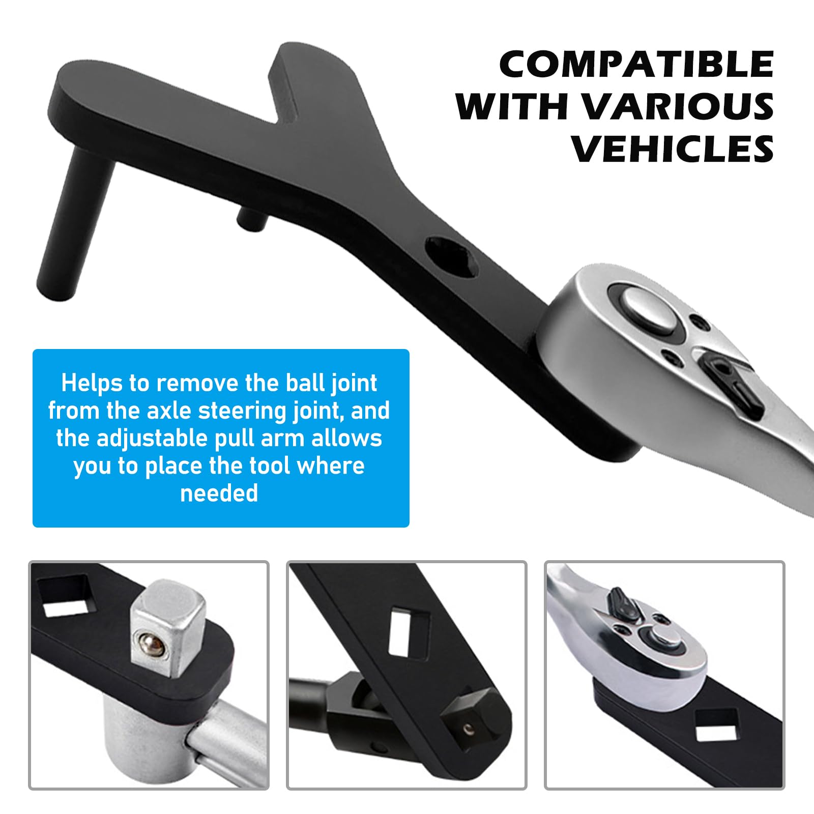 Attrezzo per braccio oscillante, automotive Lower Control Arm Ball Joint Removal Tool per la rimozione del braccio oscillante, strumento automotive, asse posteriore, boccole per braccio trasversale