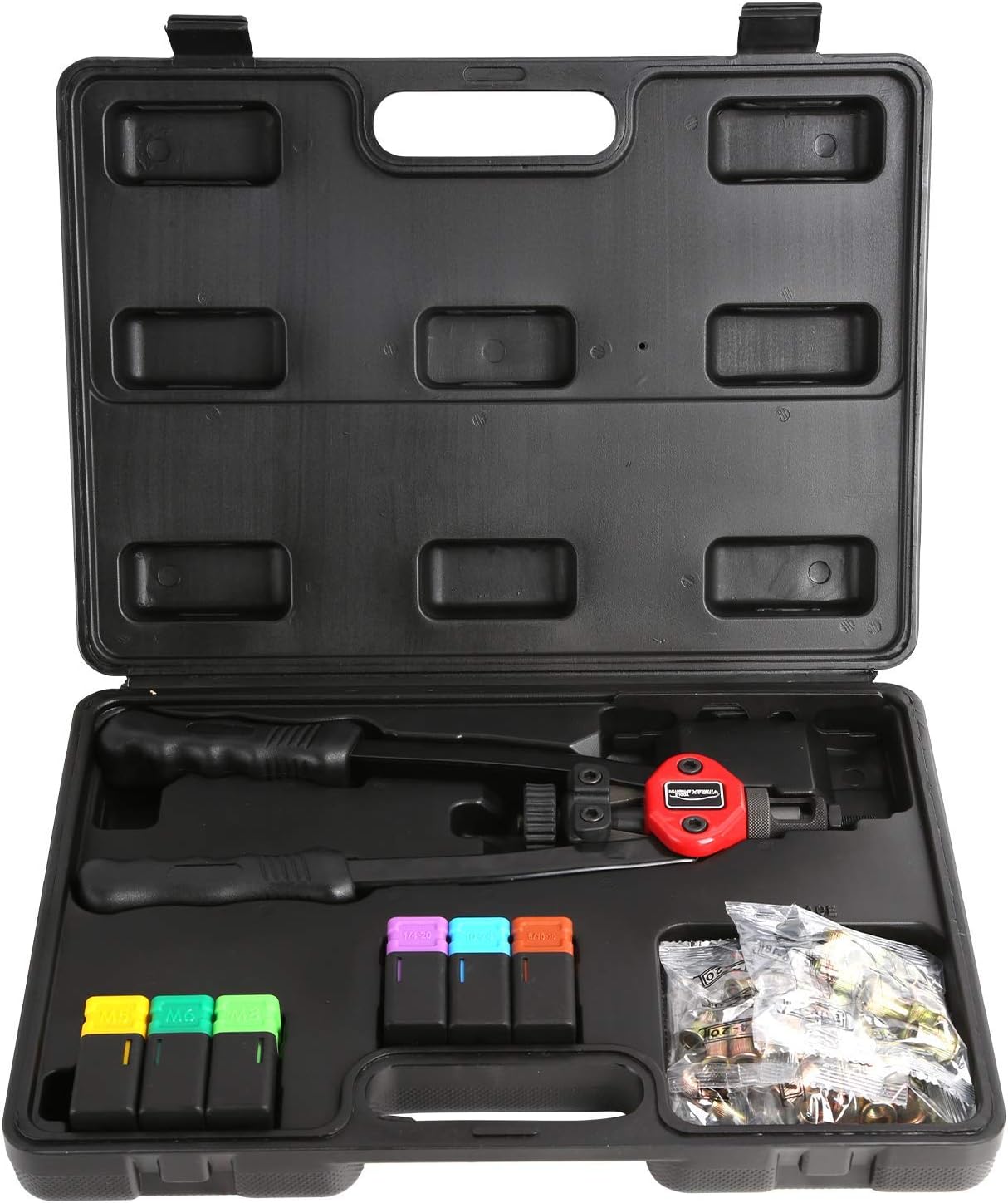 Hand Riveter Gun Kit 13" Rivet Nutsert Tool RIV Nuts Pneumatic Threaded Pop W/Rivet Nuts