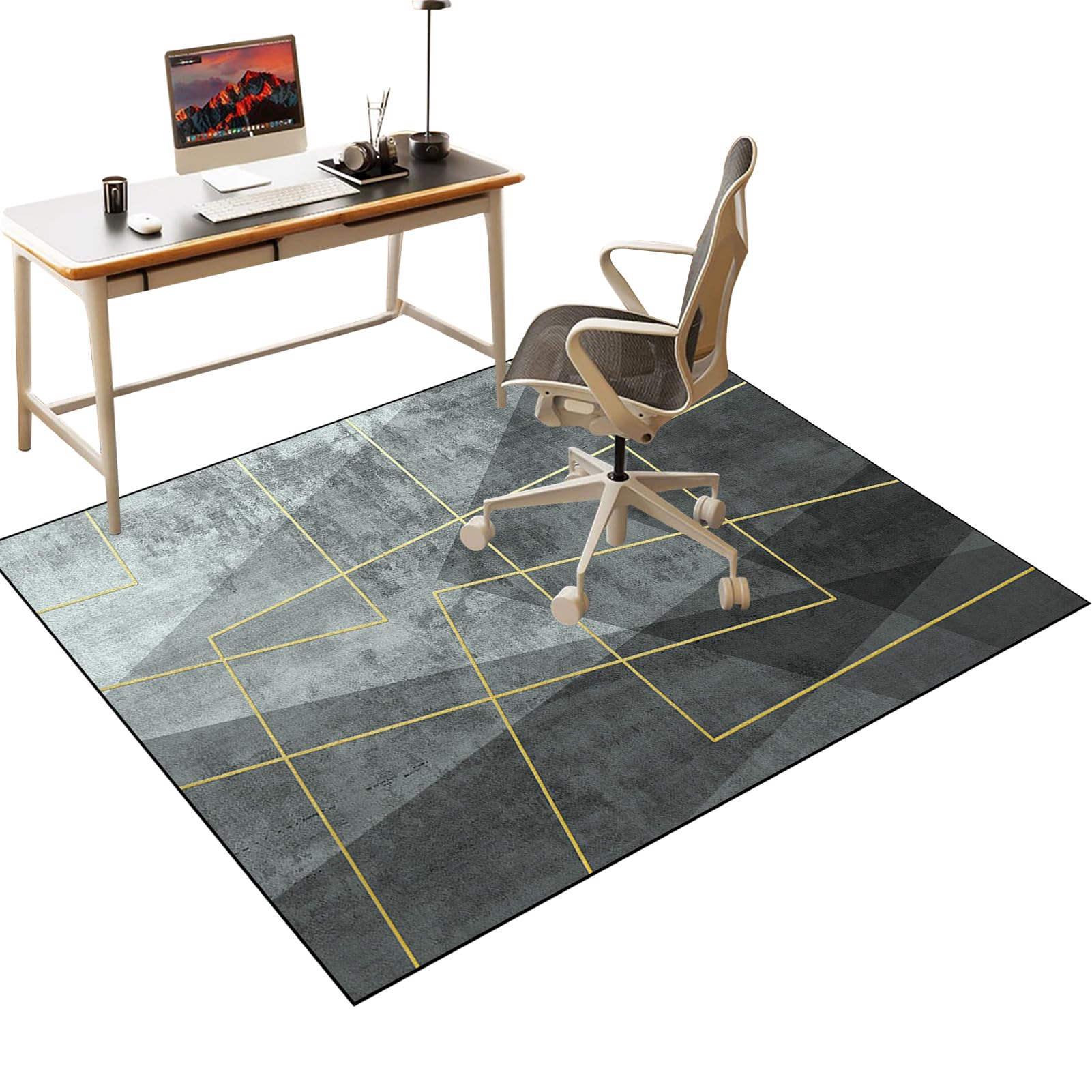 Desk Chair Mat for Carpet Floors, Office Chair Mat for Hardwood Floor, Computer Gaming Chair mat for Hard Floor, Computer Rolling Chair Mat for Home and Office Floor Protector Mat Rug 120 x 150 cm โ image 1