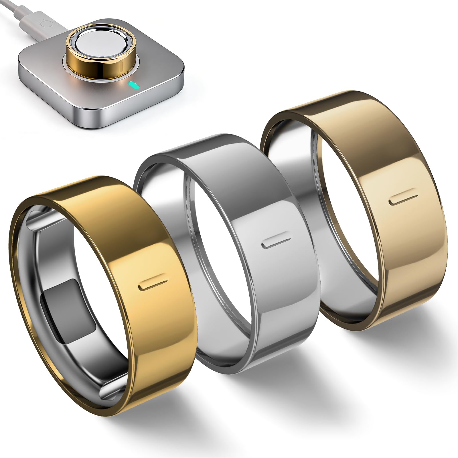 3 Pack High-Gloss Plated Covers Compatible with Oura Ring Gen 4/Oura Gen 3 Cover, Anti-Scratch Ultra-Thin TPU Ring Protector Case Accessories for Women Men, Size 10 (Not for Oura Ring 4 Ceramic)
