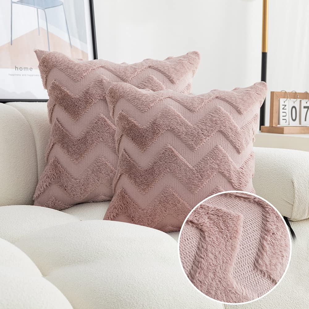 Photo 1 of 3 TOTAL BUNDLE !!!! 
3  Decorative Pillow Covers 18x18 Inch Set of 1,Faux Fur Throw Pillow Covers Luxury Super Soft Pillow Cases Plush Cushion Covers for Sofa Bedding Car Chair, Beige 18"*18" Beige