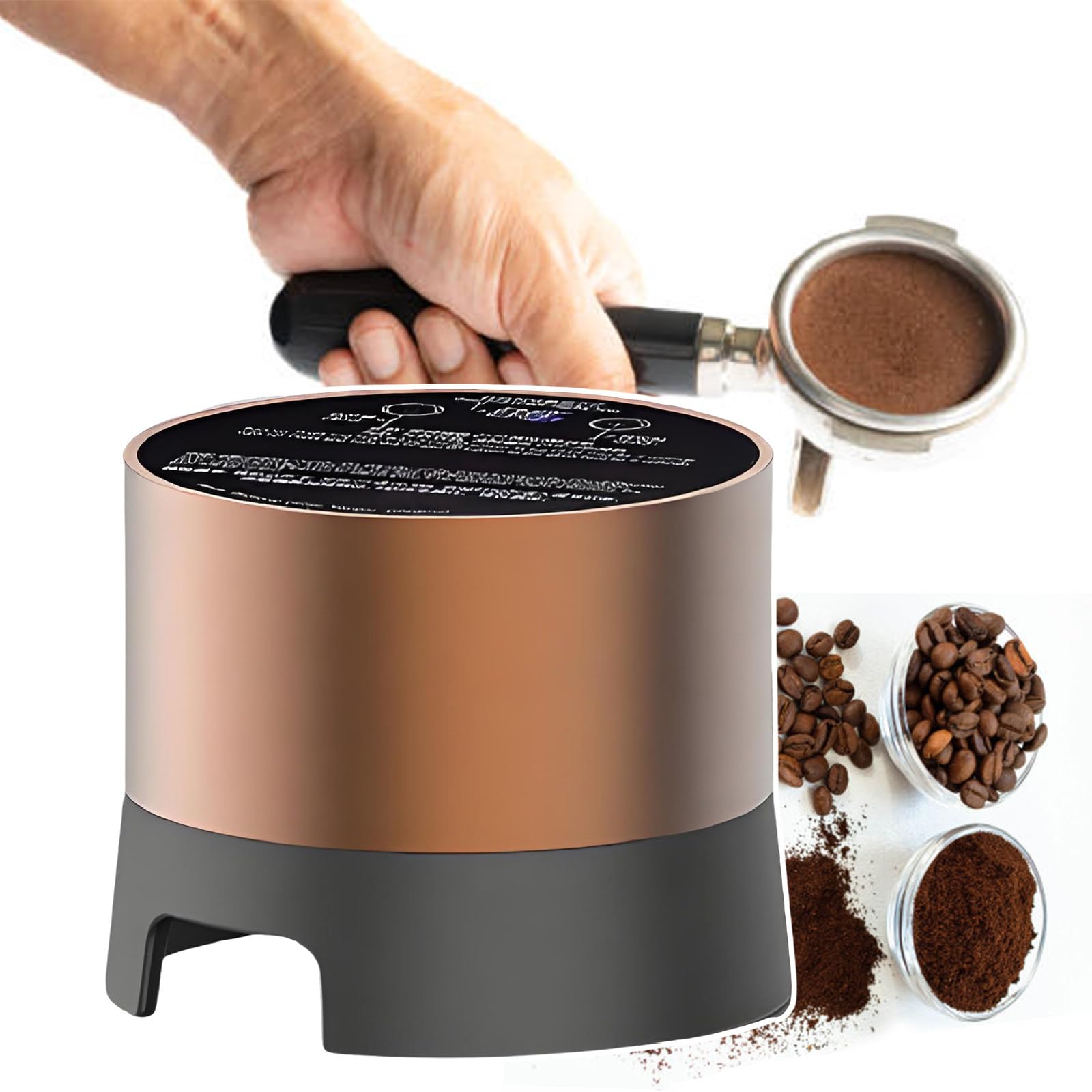 Distributeur Café et Tasseur 58mm, Accessoires Espresso, Accessoires Barista, Tasseur à Profondeur Réglable - Tasseur Espresso Professionnel, Acier Inoxydable