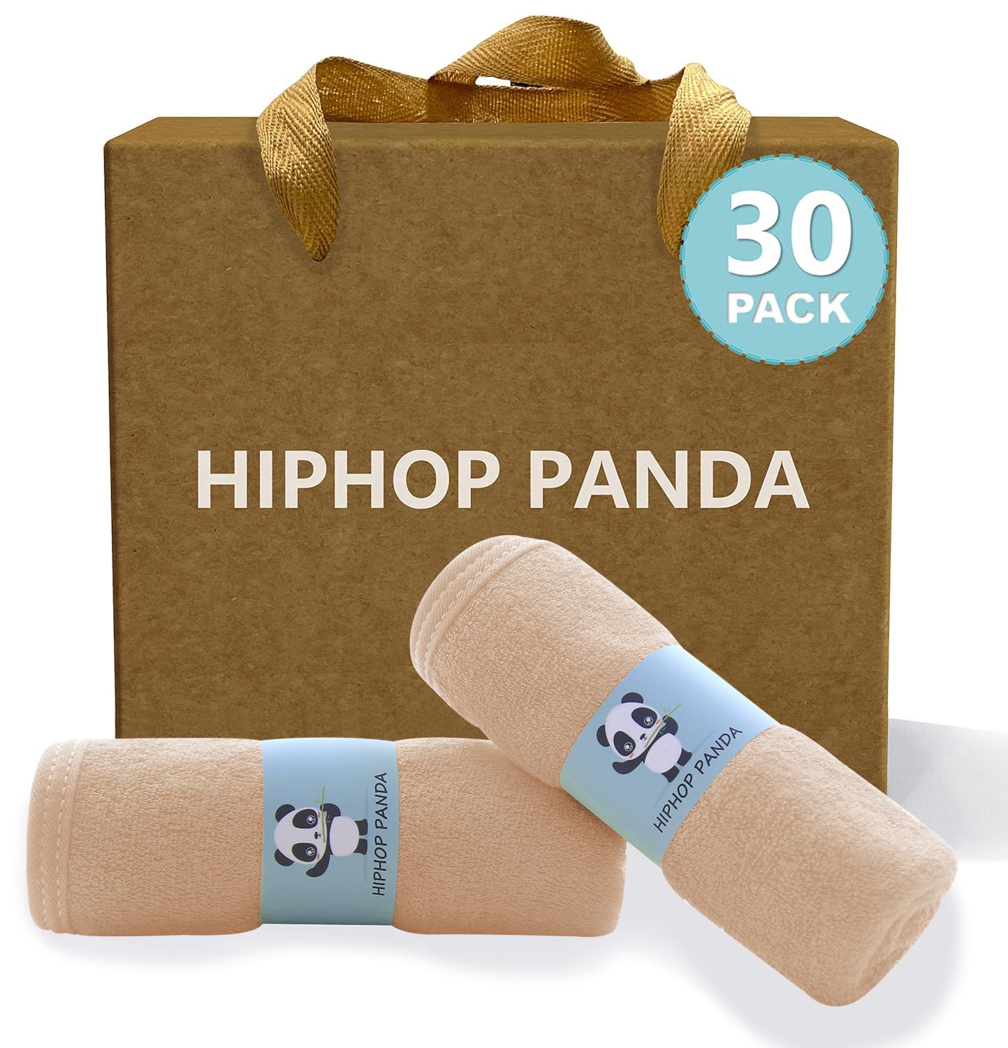 HIPHOP PANDA Ropa de lavado para bebé, rayón hecho de bambú, paños ultra suaves y absorbentes de 2 capas para niños, toalla facial para recién nacido, paños para quitar maquillaje para pieles