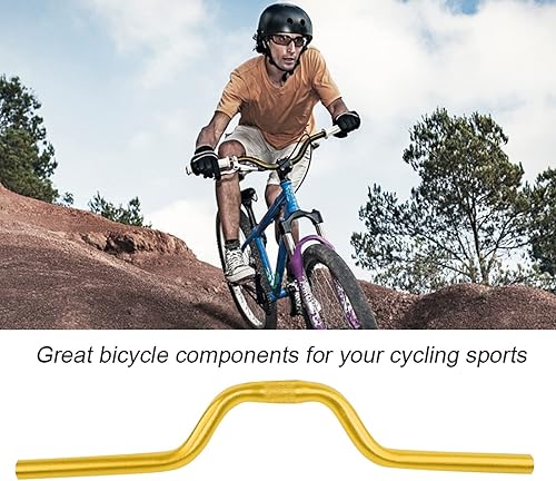 Miniatura 6 de Keenso Manillar de bicicleta de carretera MTB cómodo manillar de engranaje fijo M barra elevadora de aleación de aluminio (dorado)