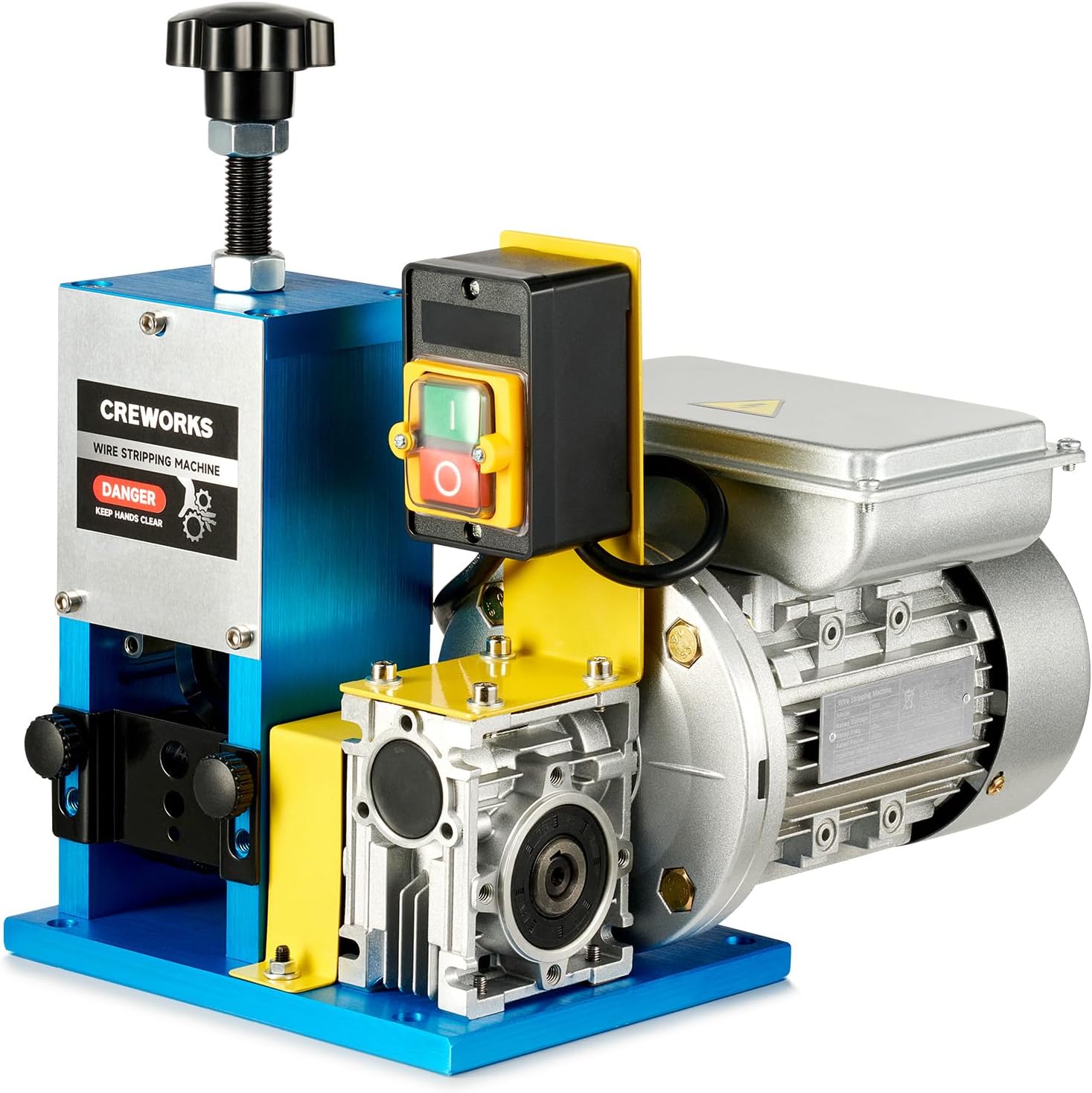 CREWORKS Electric Wire Stripper Machine, 0.06"-1" Automatic Wire Stripping Machine, Wire Stripping Tool for 1.5-25 mm Scrap Wire, 5 Channel Copper Wire Stripper Power Tool for Leftover Cable