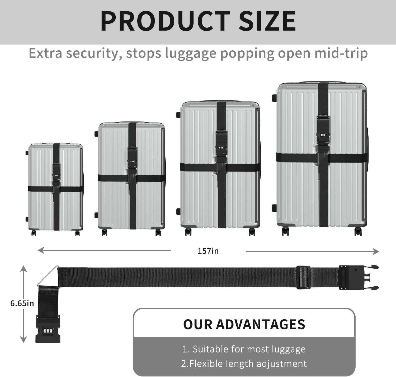 OTIC Luggage Strap, Global Trackable Anti‑Lost with Combination Lock