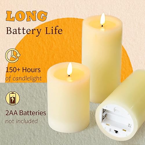Miniatura 5 de Silverstro Velas LED sin llama con control remoto, velas LED parpadeantes de llama realista 3D, velas de batería realistas para vacaciones, fiestas,