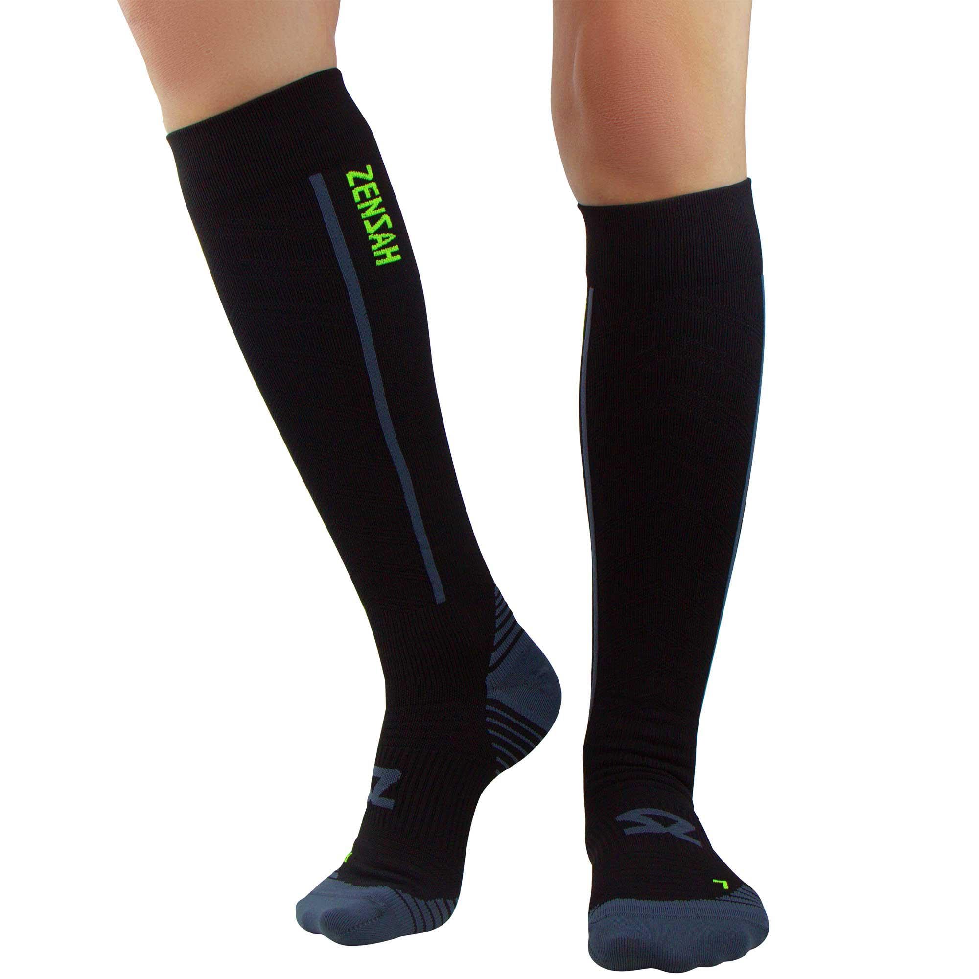 Zensah Featherweight Compression Socks - Ultra-Lightweight Running Compression Socks for Women, Men