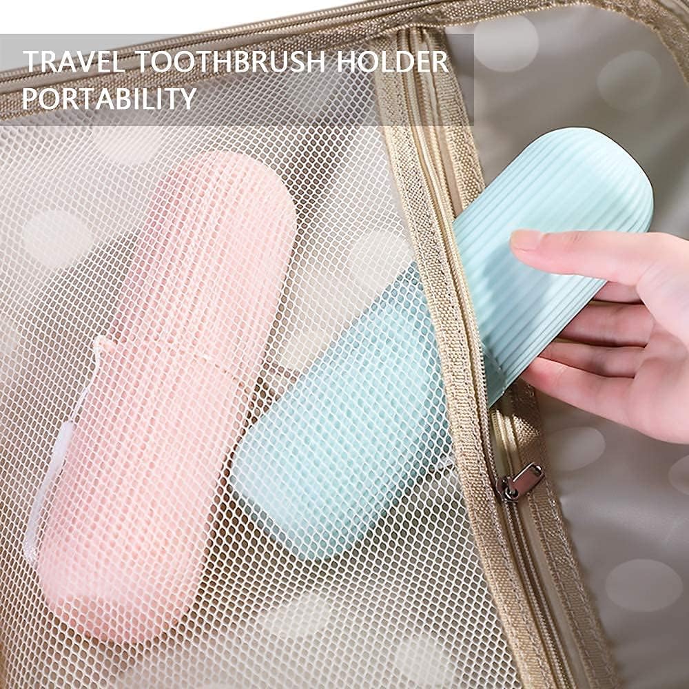 ORBITORA 3 Pack Travel Toothbrush Holder Travel Soap Case Travel Soap Container Dish Tray Portable Box Leak Proof Toothpaste Storage Kit for Traveling, Bathroom, Camping, School, Gym, Outdoor 4