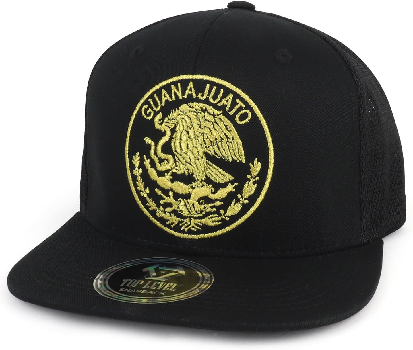 Trendy Apparel Shop City of Mexico Eagle Embroidered Flatbill Trucker Mesh Cap