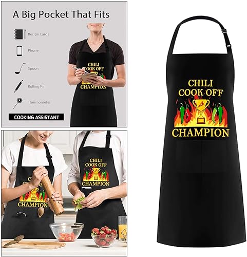 Miniatura 4 de Delantal de cocina para chili, delantales de cocina para mujeres, delantales de regalo para hombres, mujeres, familiares y amigos