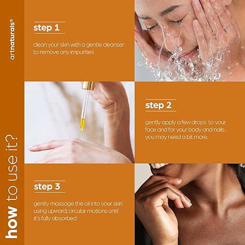 Miniatura 5 de Artnaturals Aceite facial orgánico de rosa + vitamina E, 4.0 onzas, para cuerpo y cabello, 100% natural, hidrata, rejuvenece y mejora tu piel,