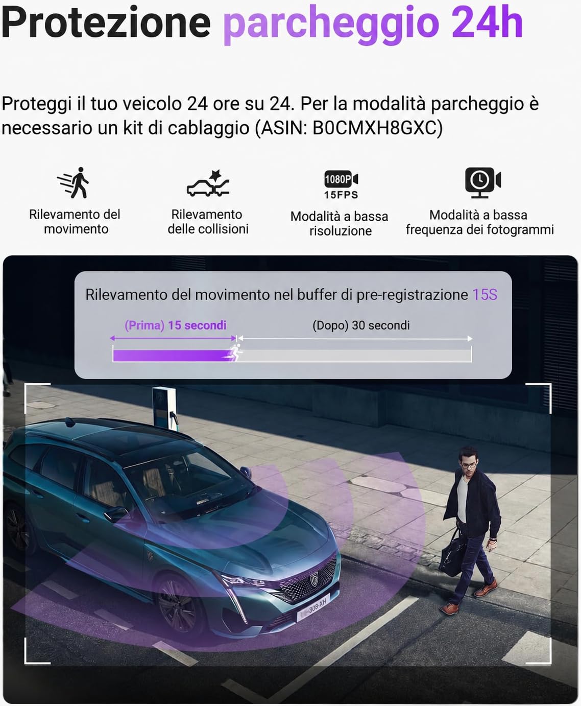 Vantrue S1 Pro DashCam 2.7K+1080P, 60FPS STARVIS 2, PlatePix Tech, Doppia Dash Cam AI con ADAS e BSD, Visione Notturna, WiFi 5GHz, GPS, G-Sensor, Controllo Vocale e 24h Modalità Parcheggio
