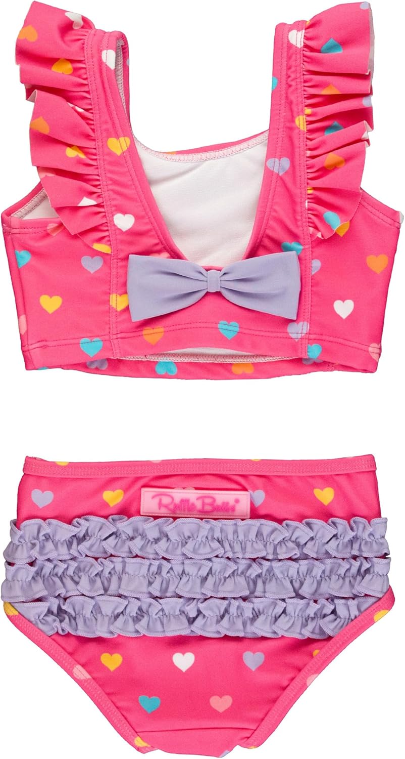 RuffleButts Baby/Toddler Girls UPF50+ Waterfall Tankini Two Piece Swimsuit - Image 3