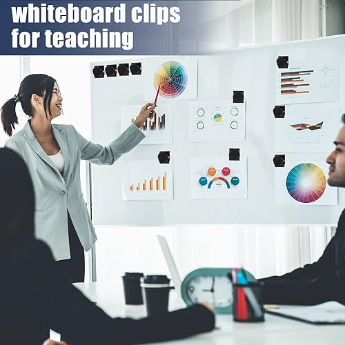 Miniatura 6 de Tenceur 54 clips de imanes para refrigerador, clips magnéticos de metal resistentes para pizarra blanca, clip magnético para casillero, clips para