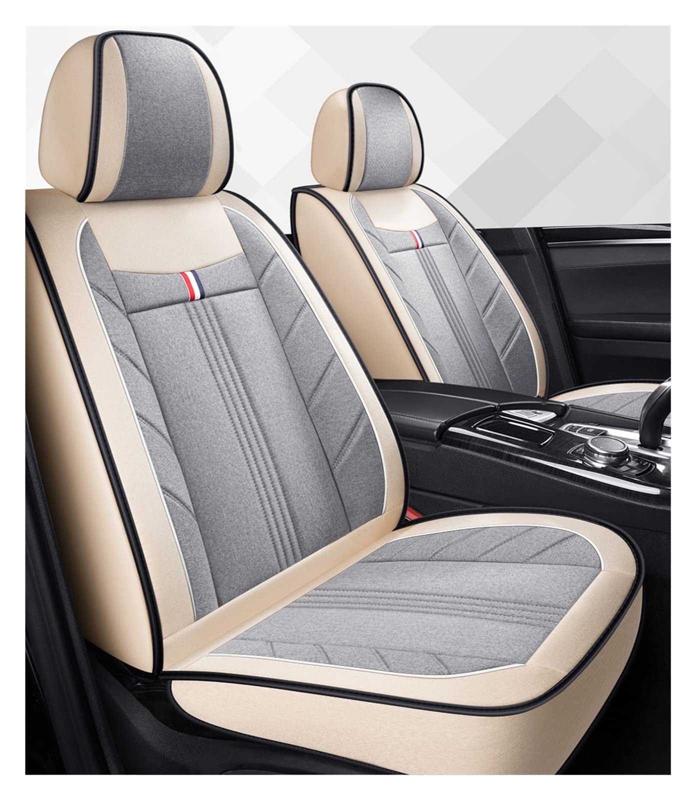 Housse de siège voiture lin beige pour protéger les sièges Skoda