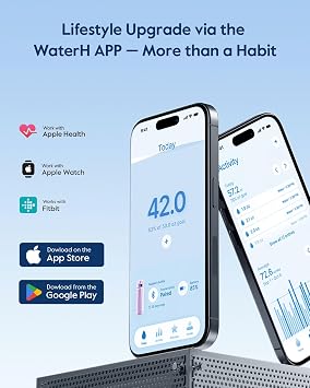 WATERH Boost Smart Water Bottle with Reminder of Water and Water Tracker Bottle Double Walled Vacuum Insulated Water Bottle Stainless Steel Wide Mouth 32 Oz Ideal for Gift Mauve
