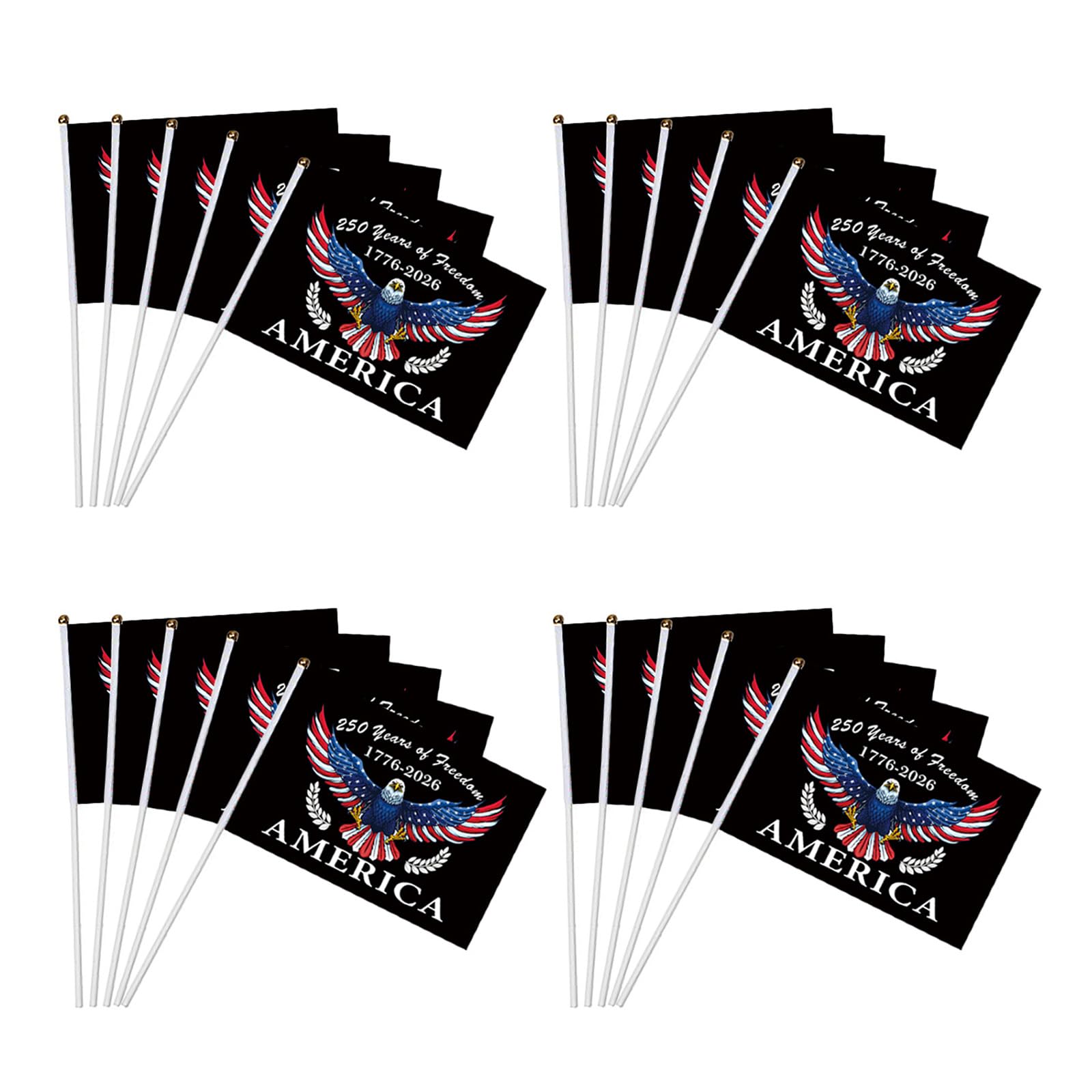 20Pcs Us 250 Anniversary Stick Flags, 1776-2026 250Th Patriotic Signs Hand Held, Americans on Americans on