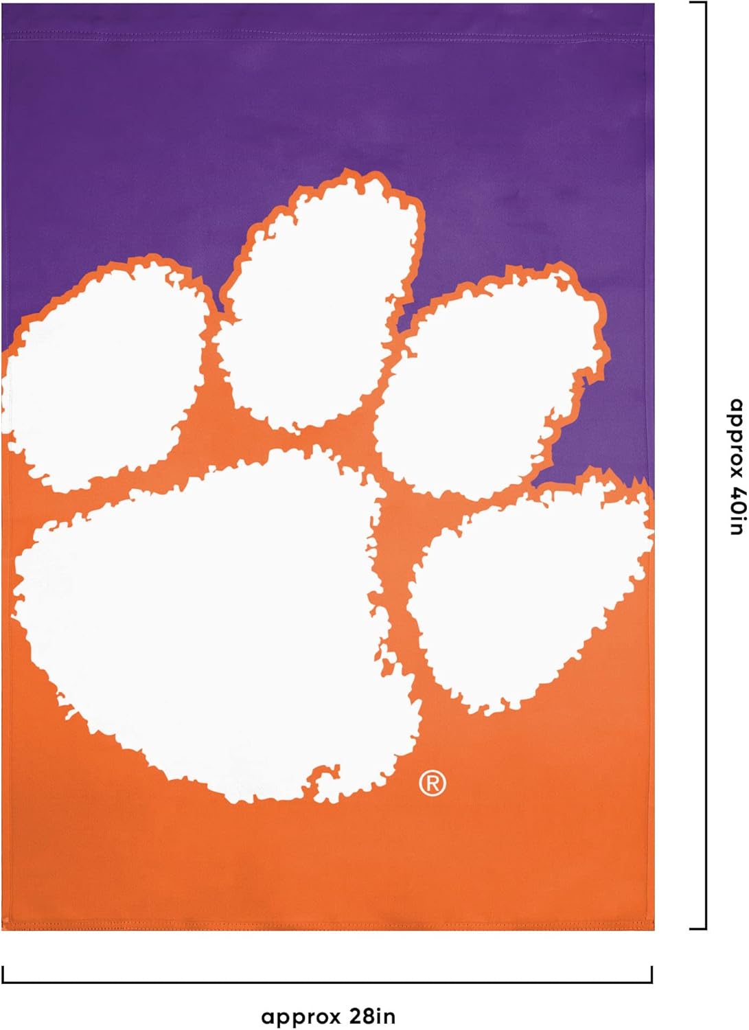 FOCO NCAA Clemson Tigers Unisex Double Sided 40" x 28" Team Logo Vertical Flag, Vertical 40" x 28", One Size