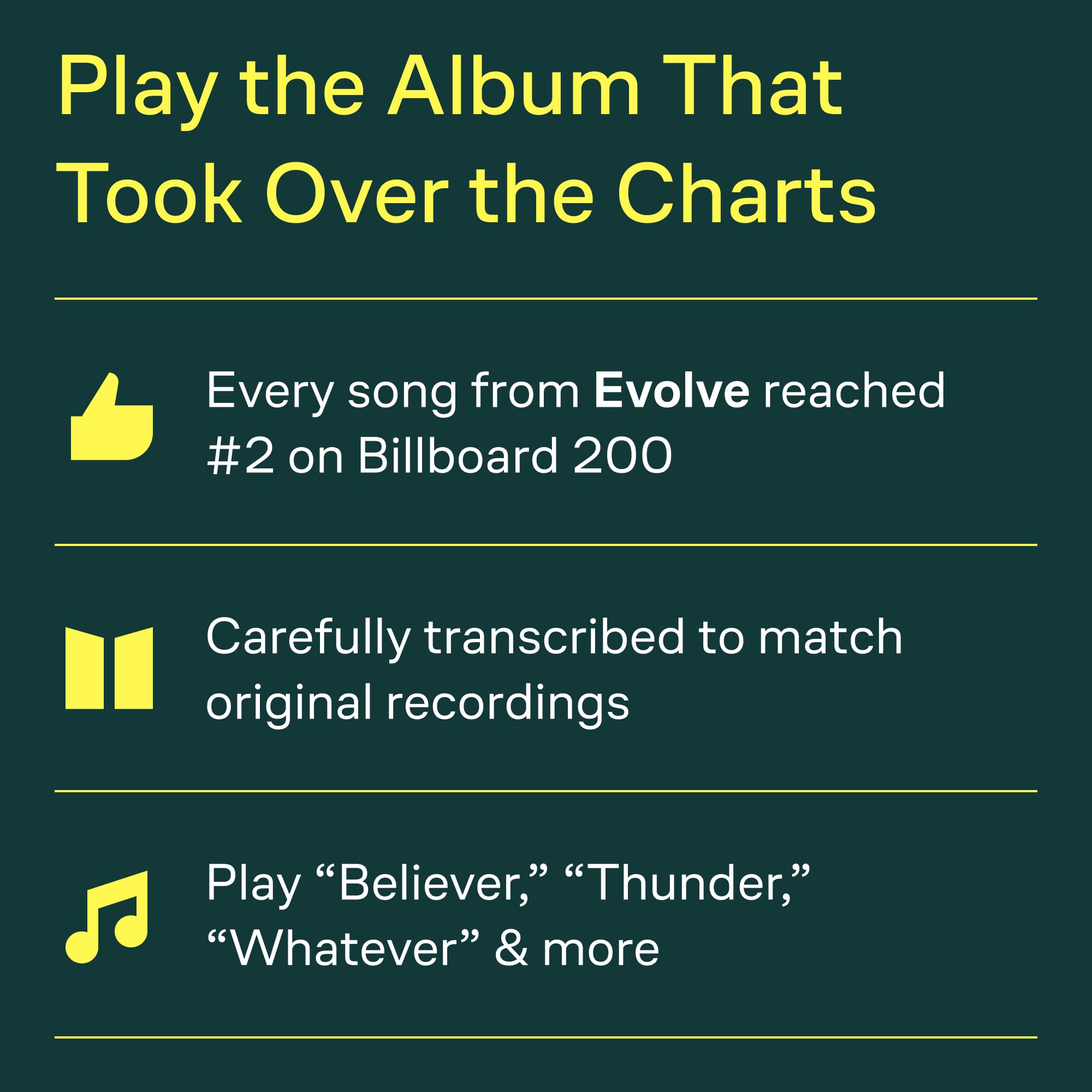 Imagine Dragons - Evolve: Piano Vocal Guitar Songbook | Sheet Music Collection from Billboard Chart Album | 11 Pop Rock Hits for Singers and Pianists | Believer Thunder and More - Image 4