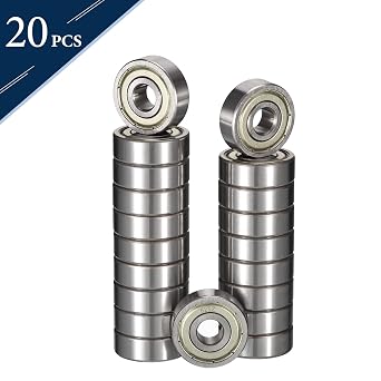 HiPicco 625ZZ Deep Groove Ball Bearings, ID 5mm x OD 16mm x Width 5mm Miniature Bearings, Double Metal Shielded Ball Bearing Chrome Steel Z2 Lever 20pcs