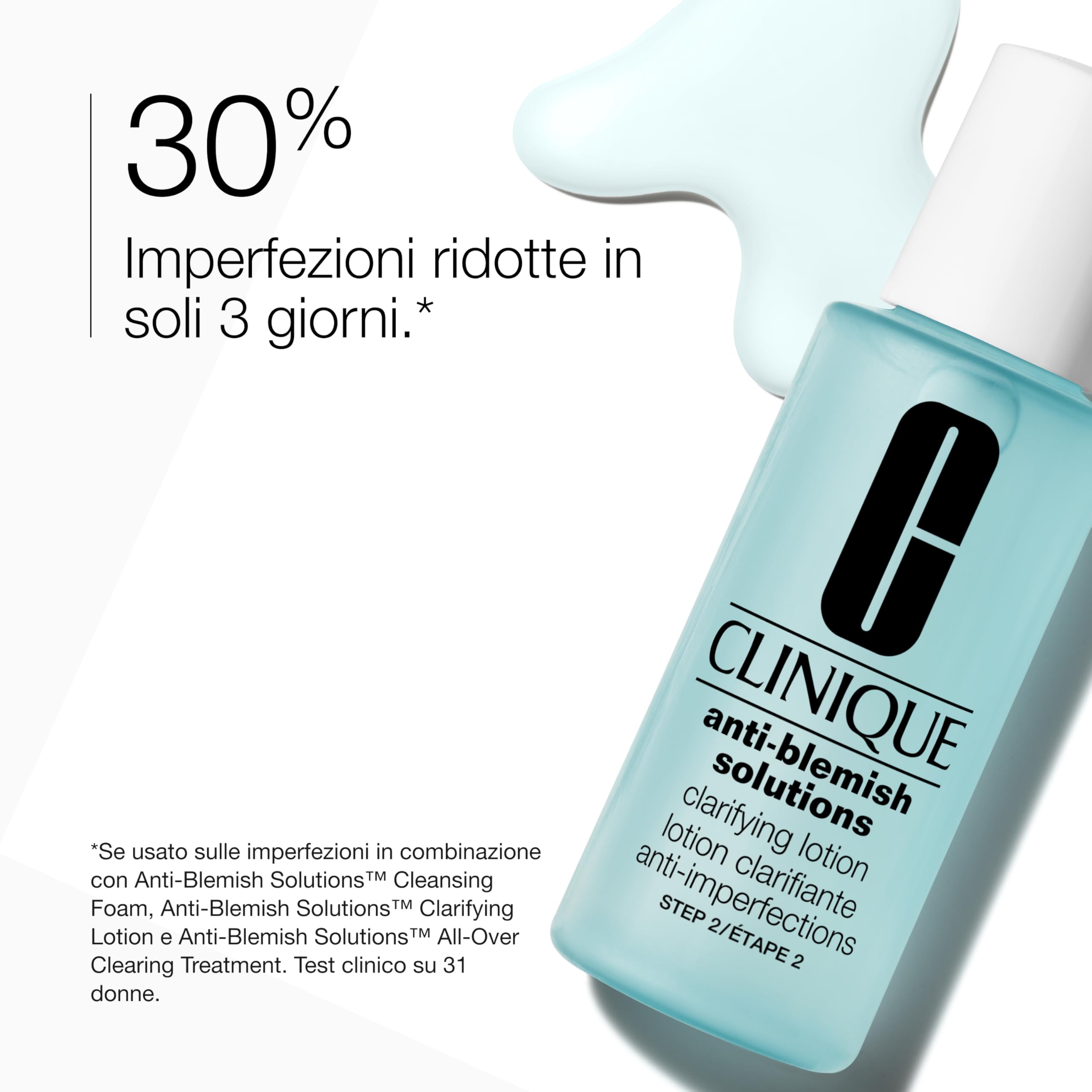 Clinique Anti-Blemish Solutions Clarifying Lotion | Tonico Esfoliante anti-imperfezioni con acido salicilico | Riduce il sebo e libera i pori, 200 ml